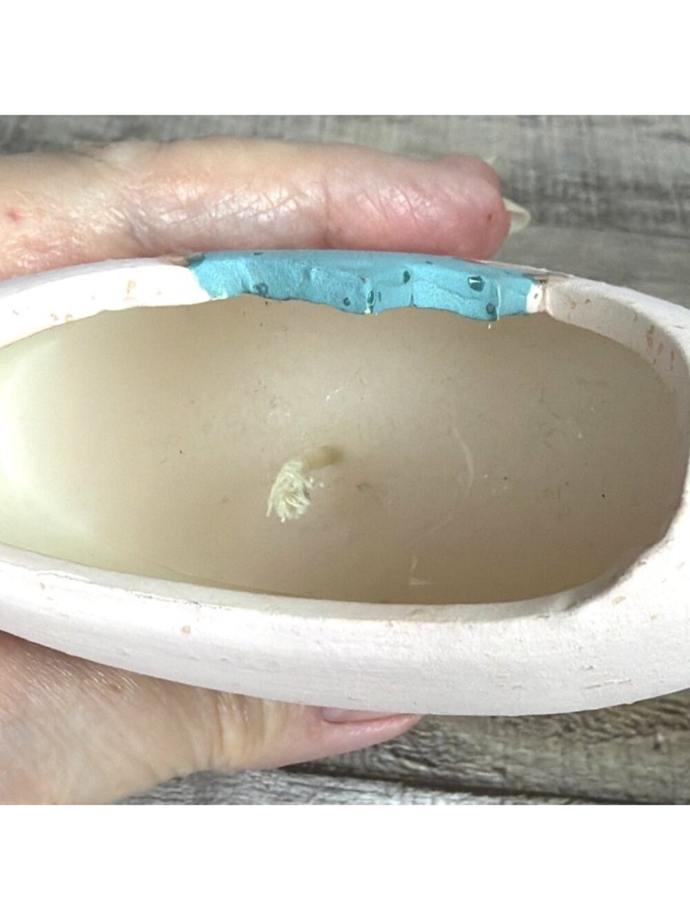 Vintage Pink Green Palm Tree Sand Art Pottery Candle Holder 24k Gold Trim Unused - Picture 3 of 10